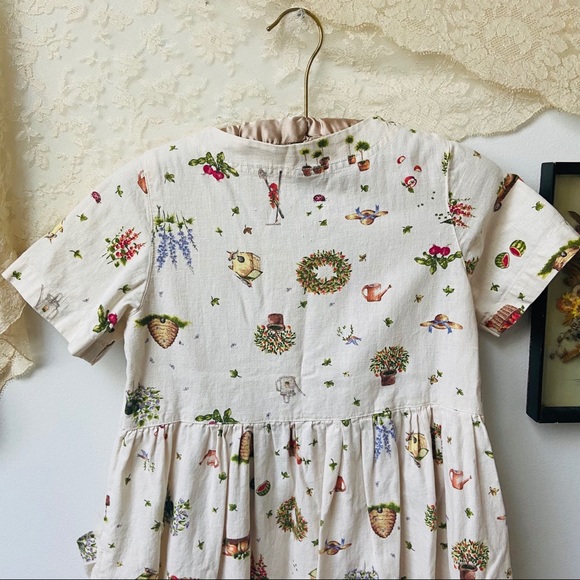 Cottagecore Kids Linen Dress - Picture 7 of 7